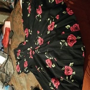 Floral  black sleeveless dress